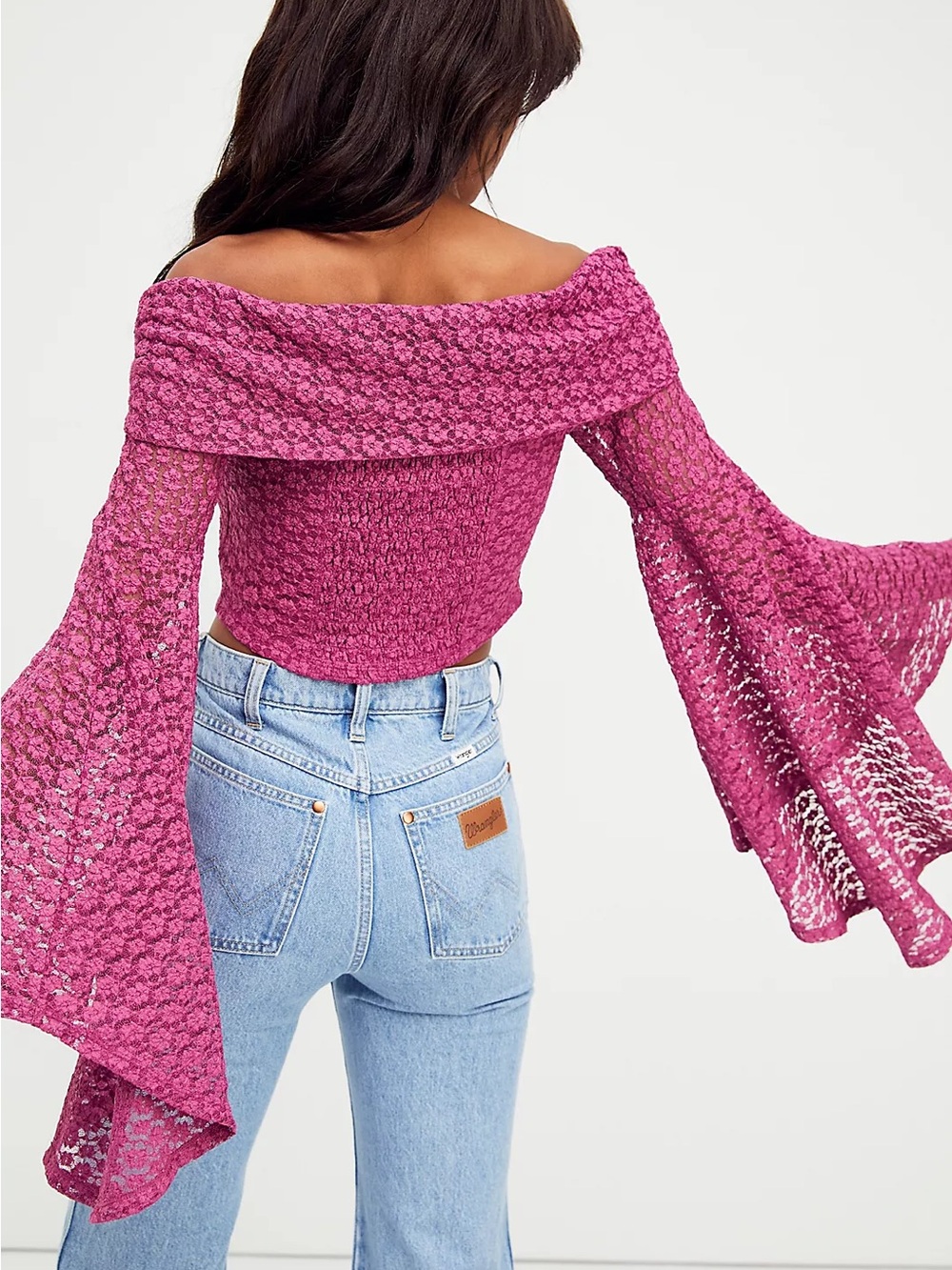 Free People-Lola Lace Top in Burgundy